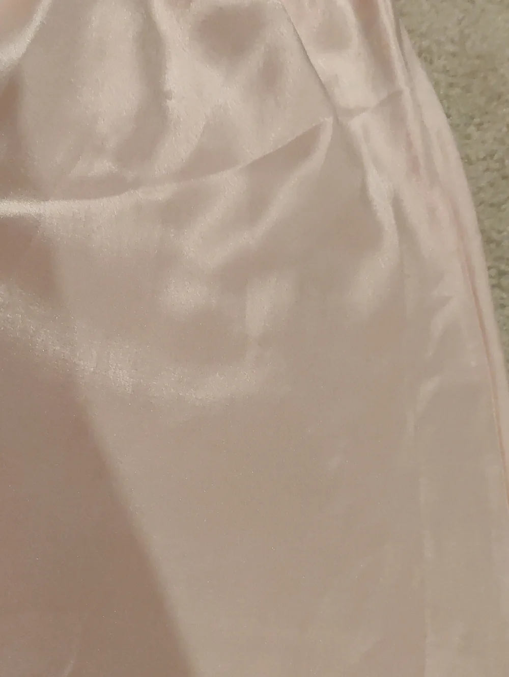 Vintage Eve Stillman Romantic Lingerie Pink Satin Half Slip Floral Lace Trim Y2K